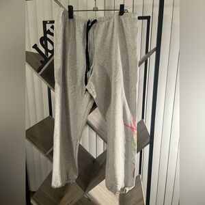 PINK Victoria's Secret Gray Sweatpants with Colorful Design